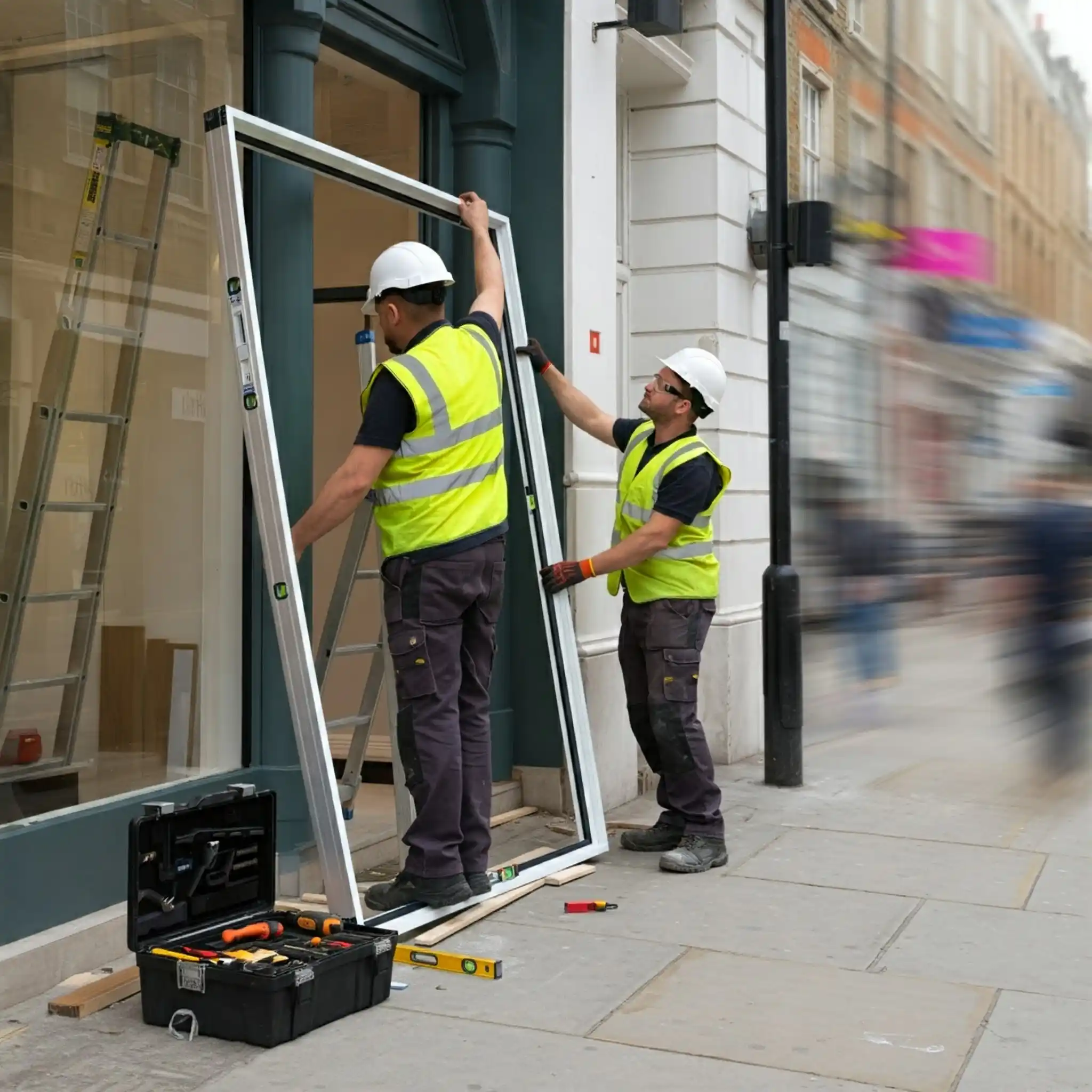 Modern commercial shopfront in Leighton Buzzard